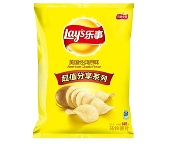 乐事（Lay’s）薯片 休闲零食 美国经典原味 145g