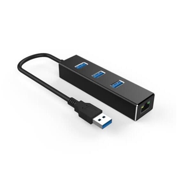 USB3.0 HUB 4 in 1, USB 3.0 Adapter with 3 USB 3.0 , RJ45 Gigabit Ethernet Multi port adapter