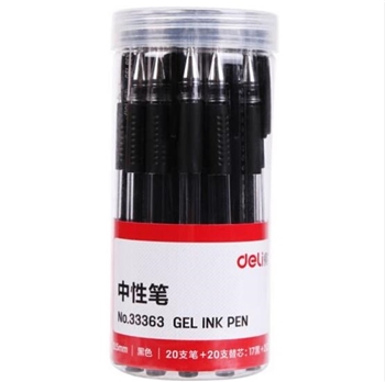 Deli gel pen signature pen 0.5mm 20 pen black and 20 for the core