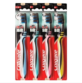 Colgate Charcoal Soft-Bristled Toothbrush 4 PCs(colorful brush handle)